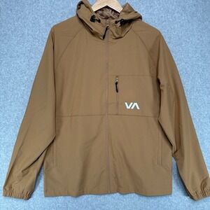 RVCA KEVIN JACKET Mens Tan Hooded Lightweight Zip Up Casual Outerwear Medium NWT